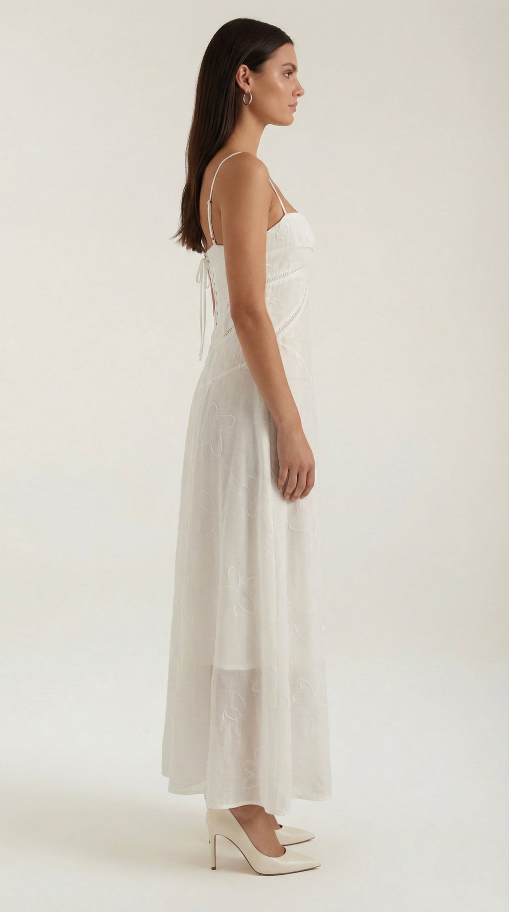 Women’s Floral Jacquard Sweetheart Neck Maxi Dress – Elegant Bridal Formal Evening Gown