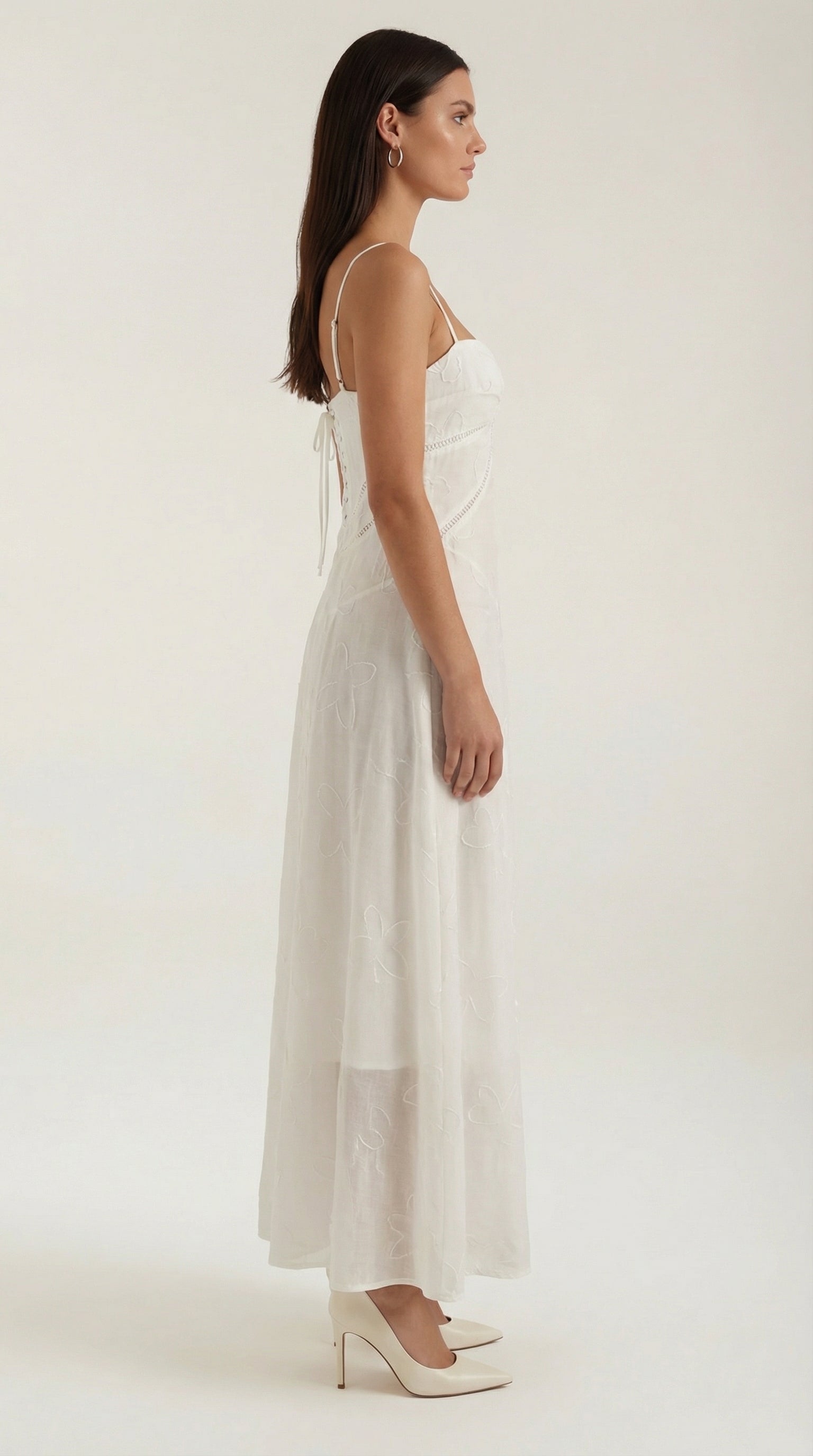 Women’s Floral Jacquard Sweetheart Neck Maxi Dress – Elegant Bridal Formal Evening Gown