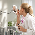 LED Magnifying Mirror with Flexible Arm — 10× Close View
