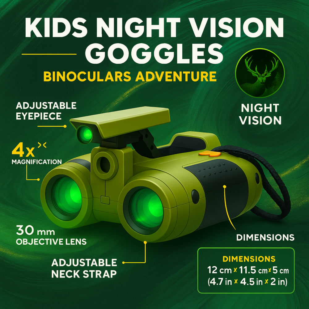 Kids Night-View Mini Binoculars - 4x Compact Explorer