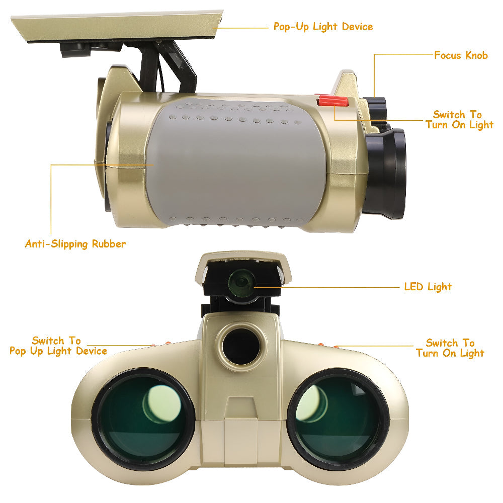Kids Night-View Mini Binoculars - 4x Compact Explorer