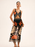 Women’s Printed Mesh Vacation Cover-Up Dress – Lightweight Stretch Beachwear Tunic