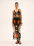 Women’s Printed Mesh Vacation Cover-Up Dress – Lightweight Stretch Beachwear Tunic