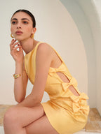 Women’s Satin Bow Detail Sleeveless Mini Dress