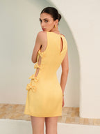 Women’s Satin Bow Detail Sleeveless Mini Dress
