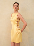 Women’s Satin Bow Detail Sleeveless Mini Dress