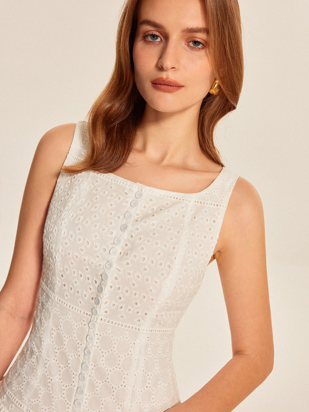 Women’s Embroidered Backless V-Neck Sleeveless Mini Dress