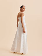 Women’s Burnout Floral Chiffon Maxi Dress with Adjustable Straps