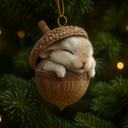 Woodland Acorn Animal Christmas Ornament — Single Piece