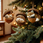 Woodland Acorn Animal Christmas Ornament — Single Piece