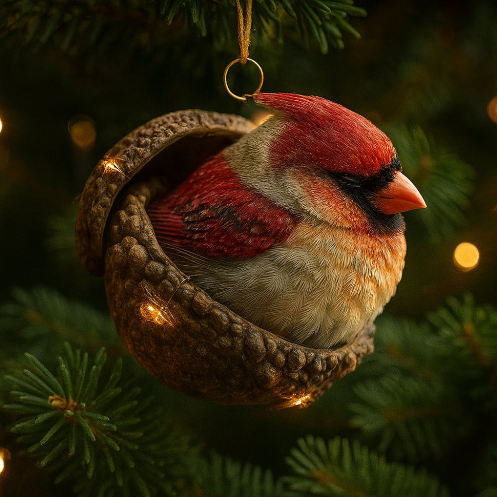 Woodland Acorn Animal Christmas Ornament — Single Piece