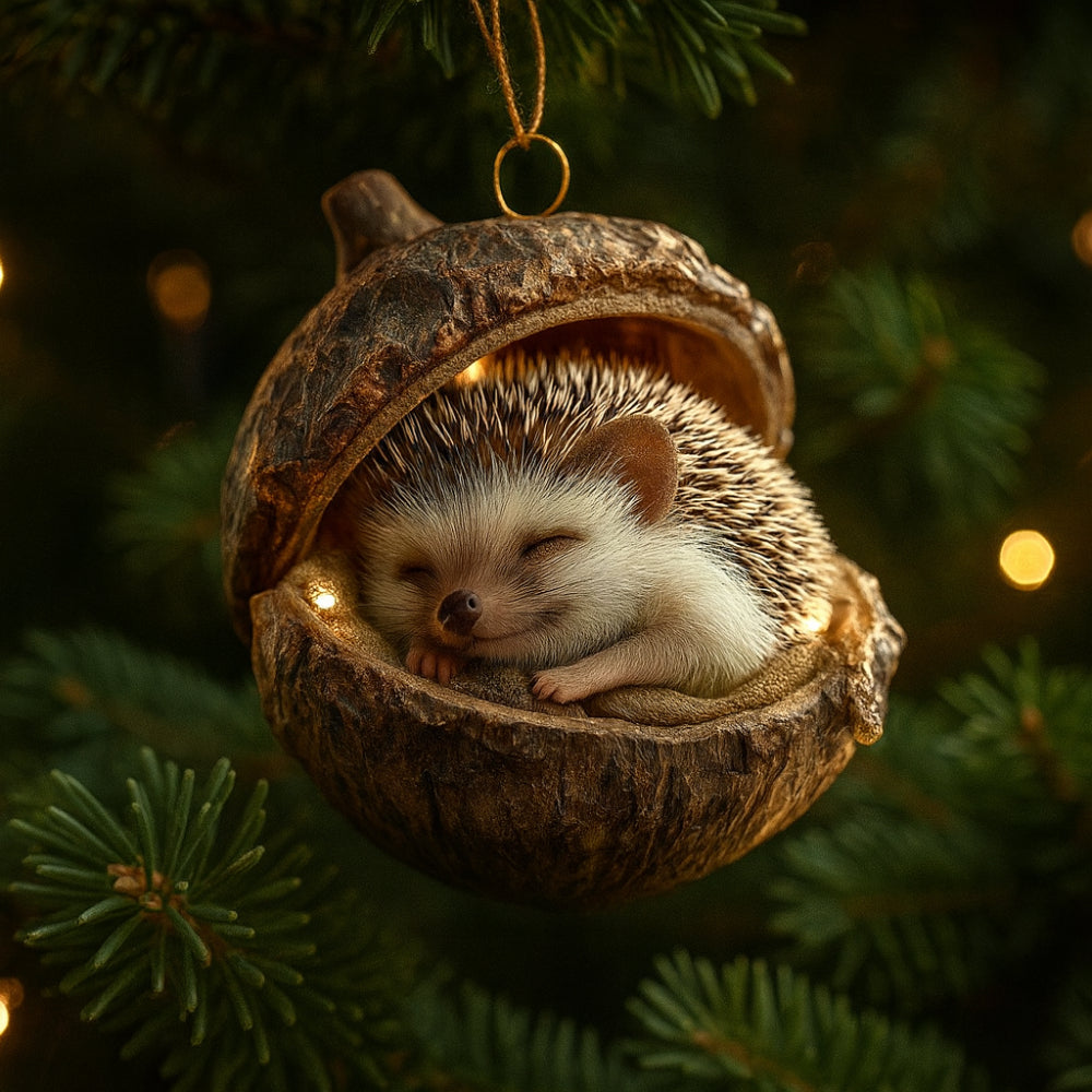 Woodland Acorn Animal Christmas Ornament — Single Piece