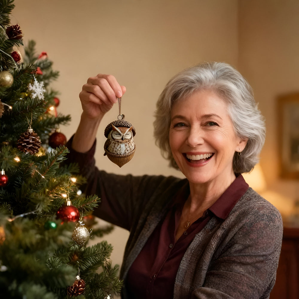 Woodland Acorn Animal Christmas Ornament — Single Piece