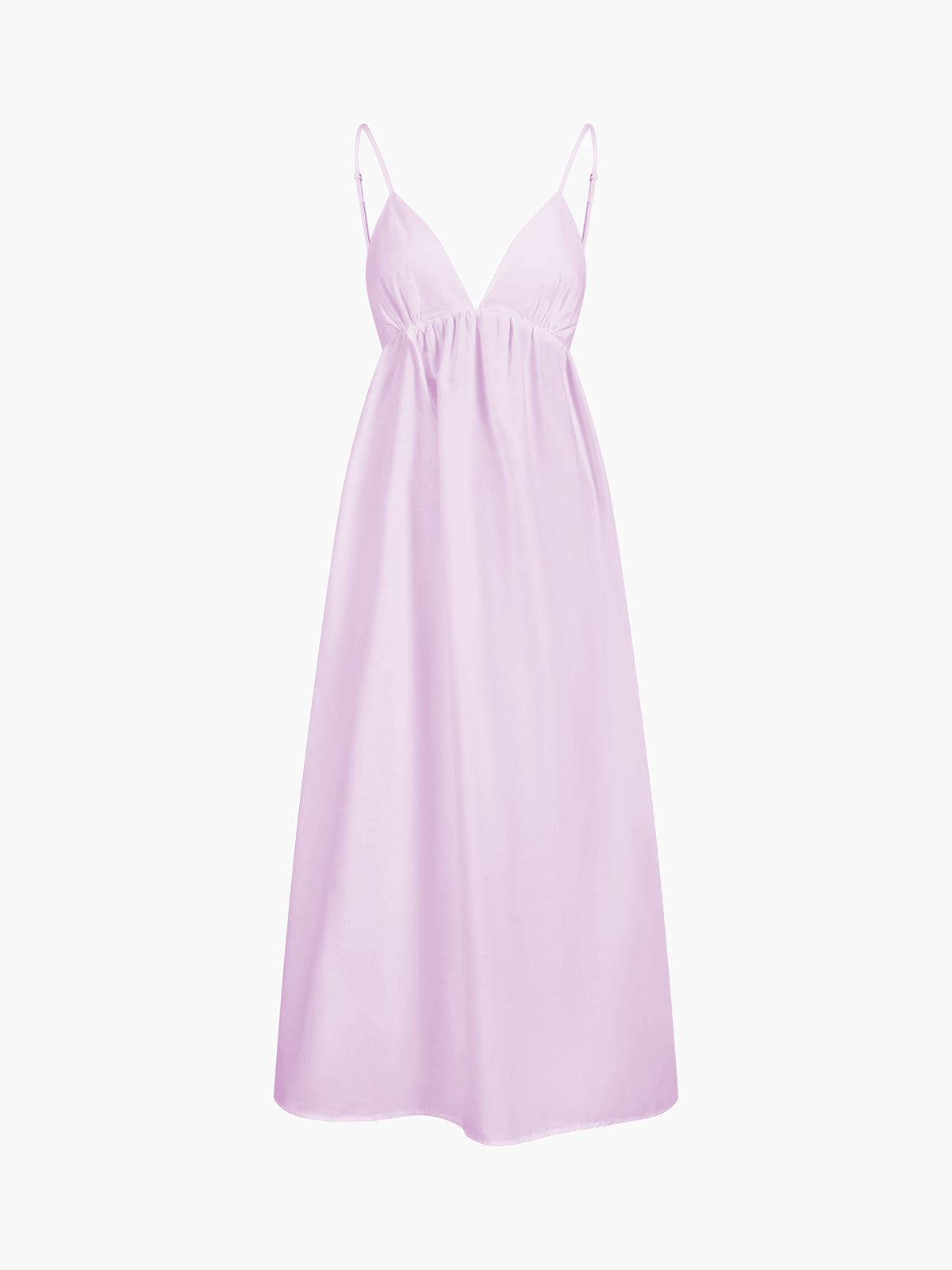 Women’s Plain Cotton V-Neck Sleeveless Maxi Dress