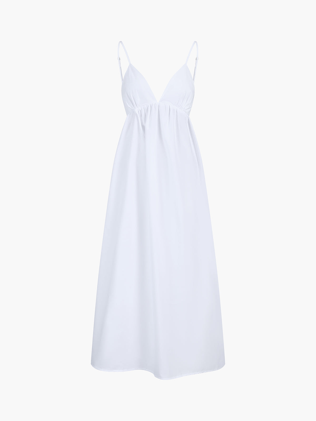 Women’s Plain Cotton V-Neck Sleeveless Maxi Dress