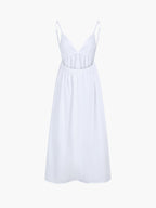 Women’s Plain Cotton V-Neck Sleeveless Maxi Dress