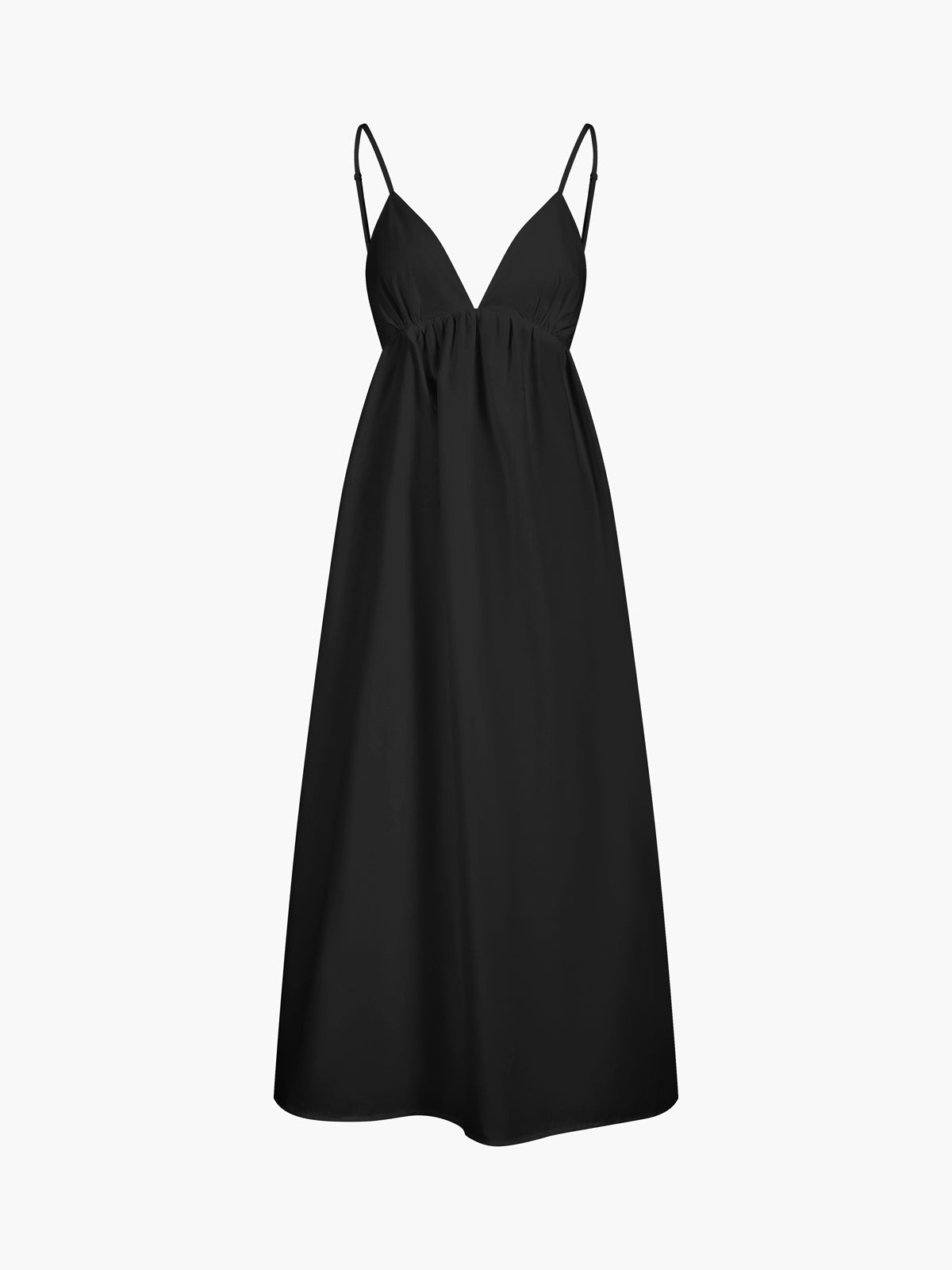 Women’s Plain Cotton V-Neck Sleeveless Maxi Dress