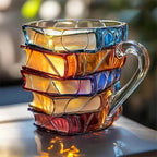 3D Book Spine Glass Mug — Literary Style Drinkware