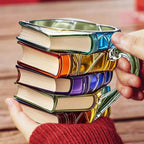 3D Book Spine Glass Mug — Literary Style Drinkware
