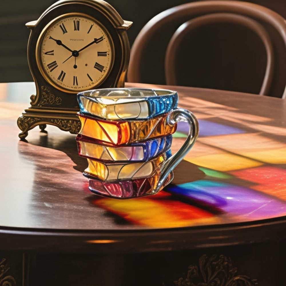 3D Book Spine Glass Mug — Literary Style Drinkware