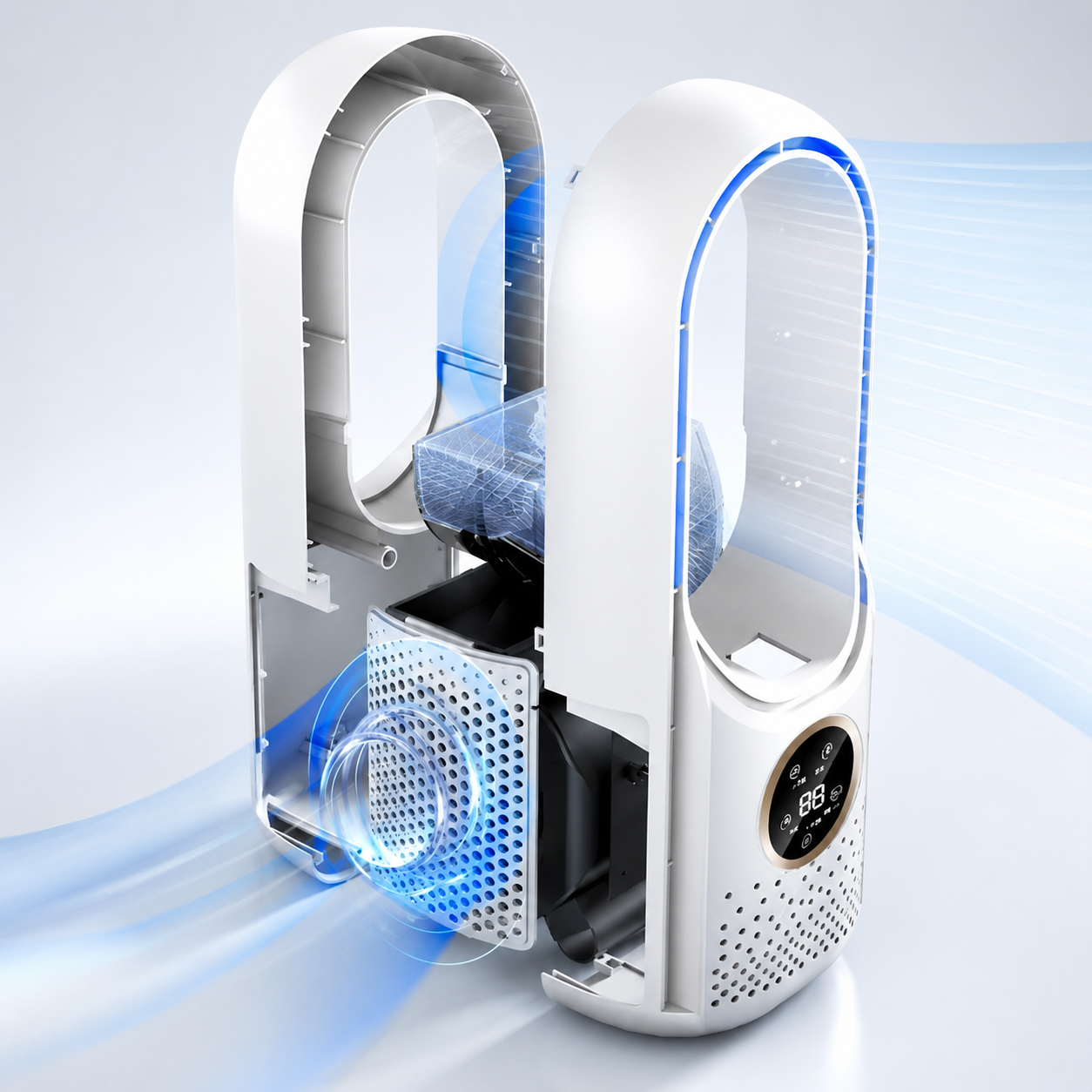 Portable Bladeless Air Cooler — Compact Personal Fan