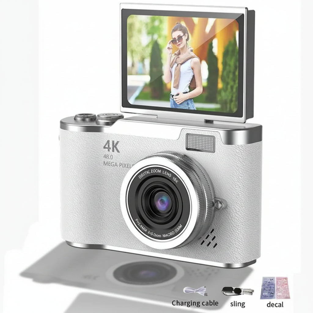 4K Compact Camera with Flip Screen and 48MP Sensor