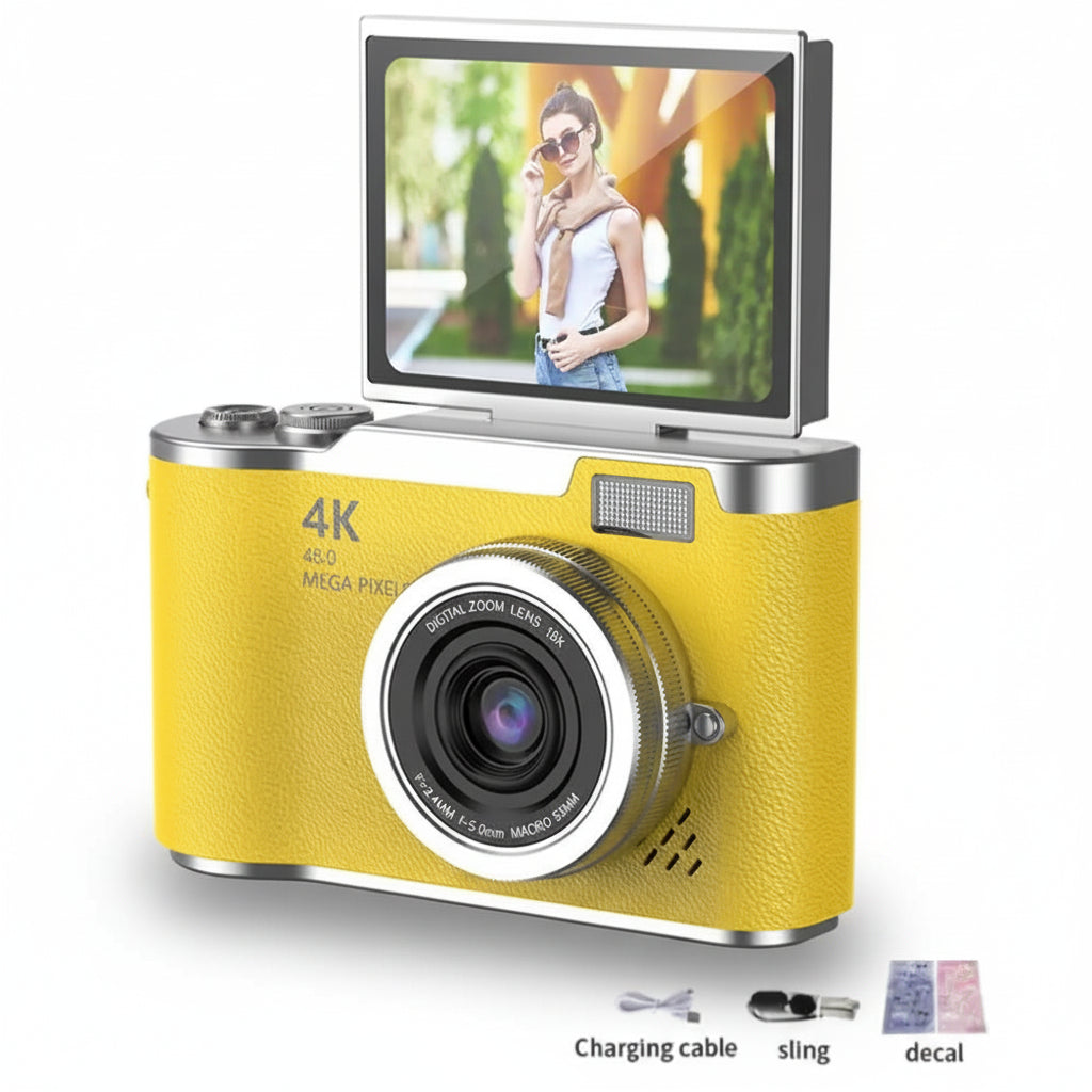 4K Compact Camera with Flip Screen and 48MP Sensor