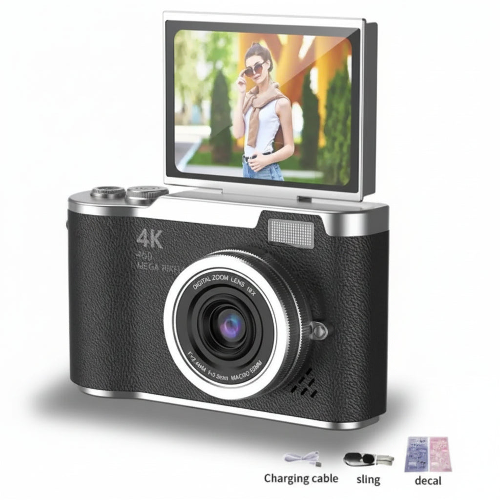 4K Compact Camera with Flip Screen and 48MP Sensor