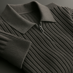 Men’s Quarter-Zip Ribbed Knit Sweater – Soft Cotton Blend Smart Casual Long Sleeve Pullover, Minimalist Everyday Essential