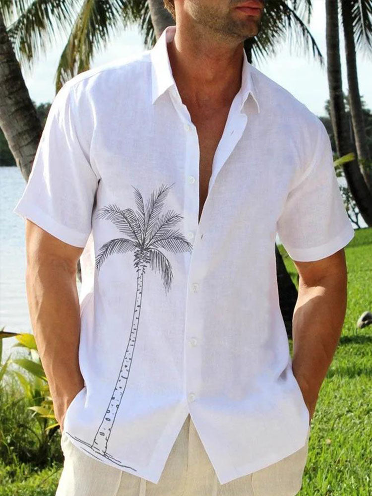 Ethan | Lightweight Quick-Dry Men's Resort Shirt in Coconut Tree Design 0