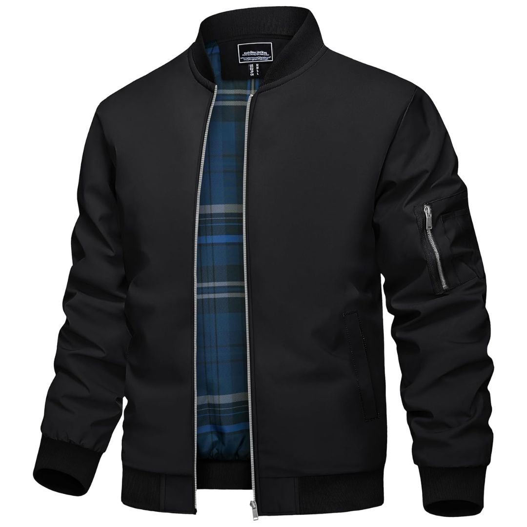 Ethan | Lightweight Stylish Black Bomber Jacket for Men 0