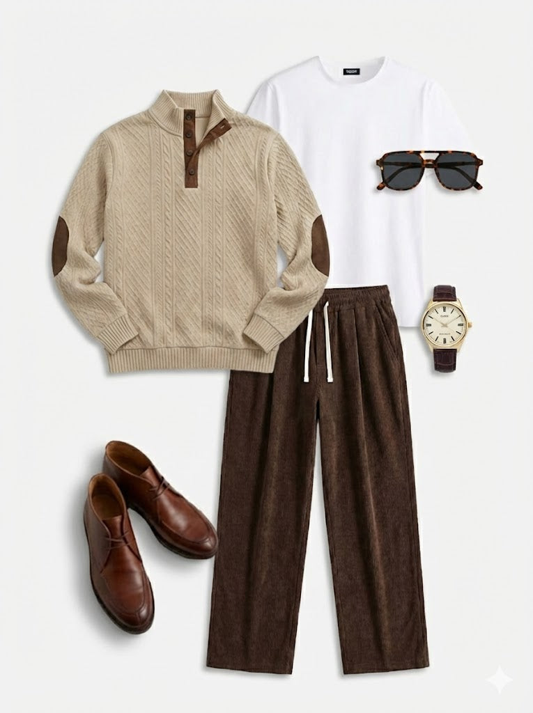 Ethan | Relaxed Fit Corduroy Straight Leg Pants 4