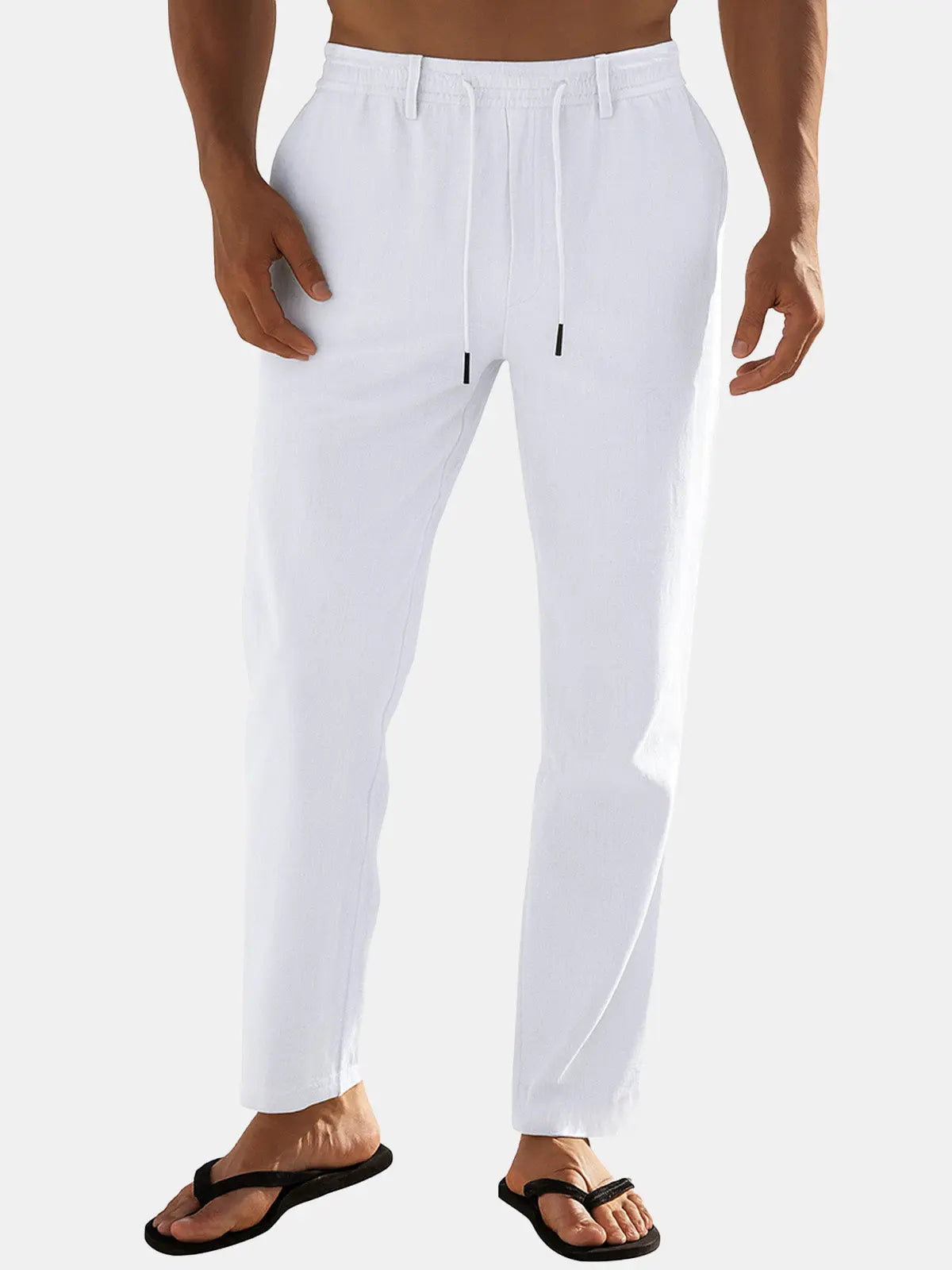 Ethan | Relaxed Fit Linen Blend Drawstring Pants