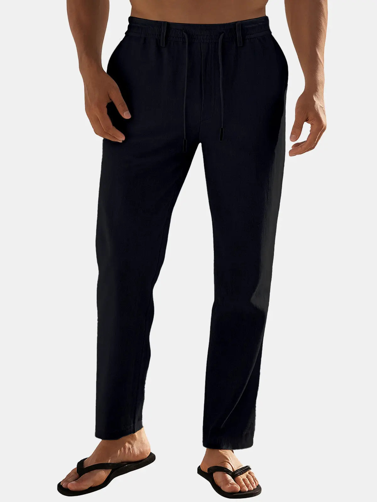 Ethan | Relaxed Fit Linen Blend Drawstring Pants