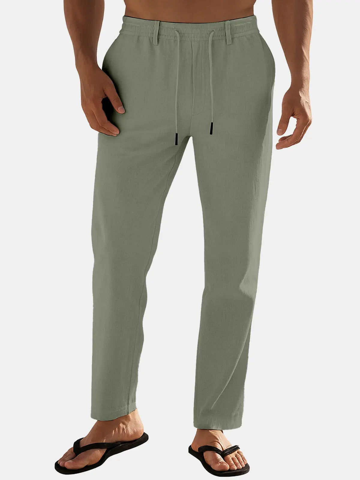 Ethan | Relaxed Fit Linen Blend Drawstring Pants