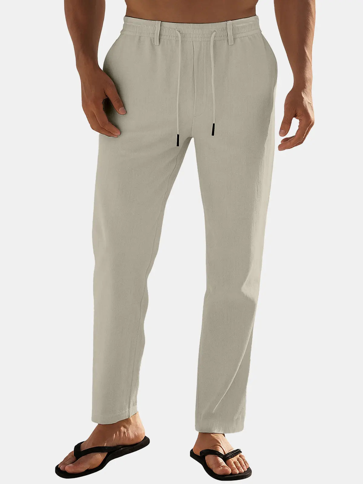 Ethan | Relaxed Fit Linen Blend Drawstring Pants