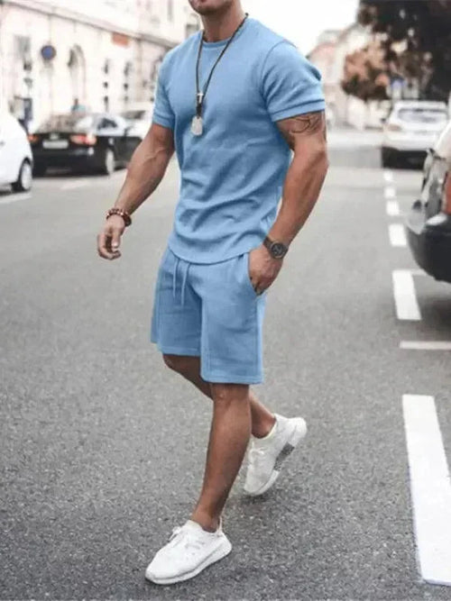 Ethan | Stylish Olive Cotton Men's Shorts Set for Summer 1