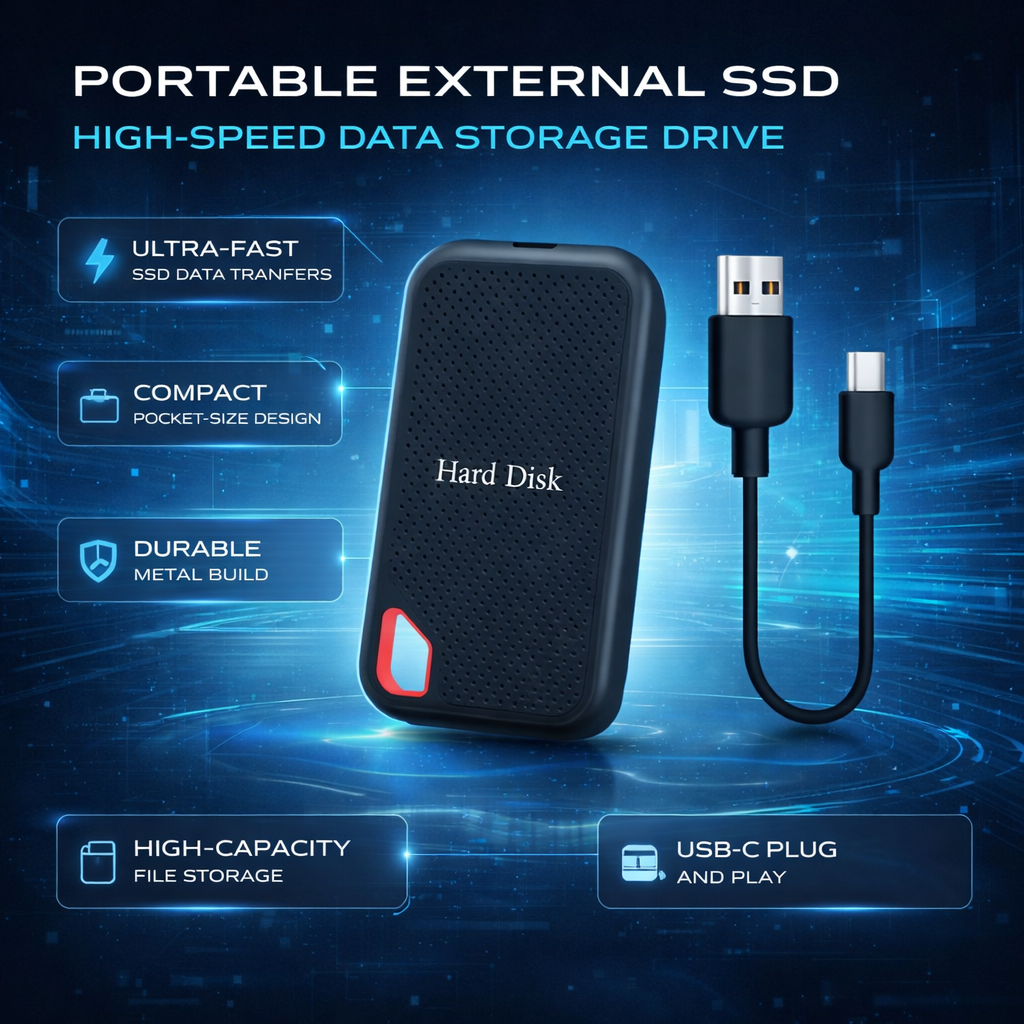 Portable SSD Drive USB-C High-Speed External Storage