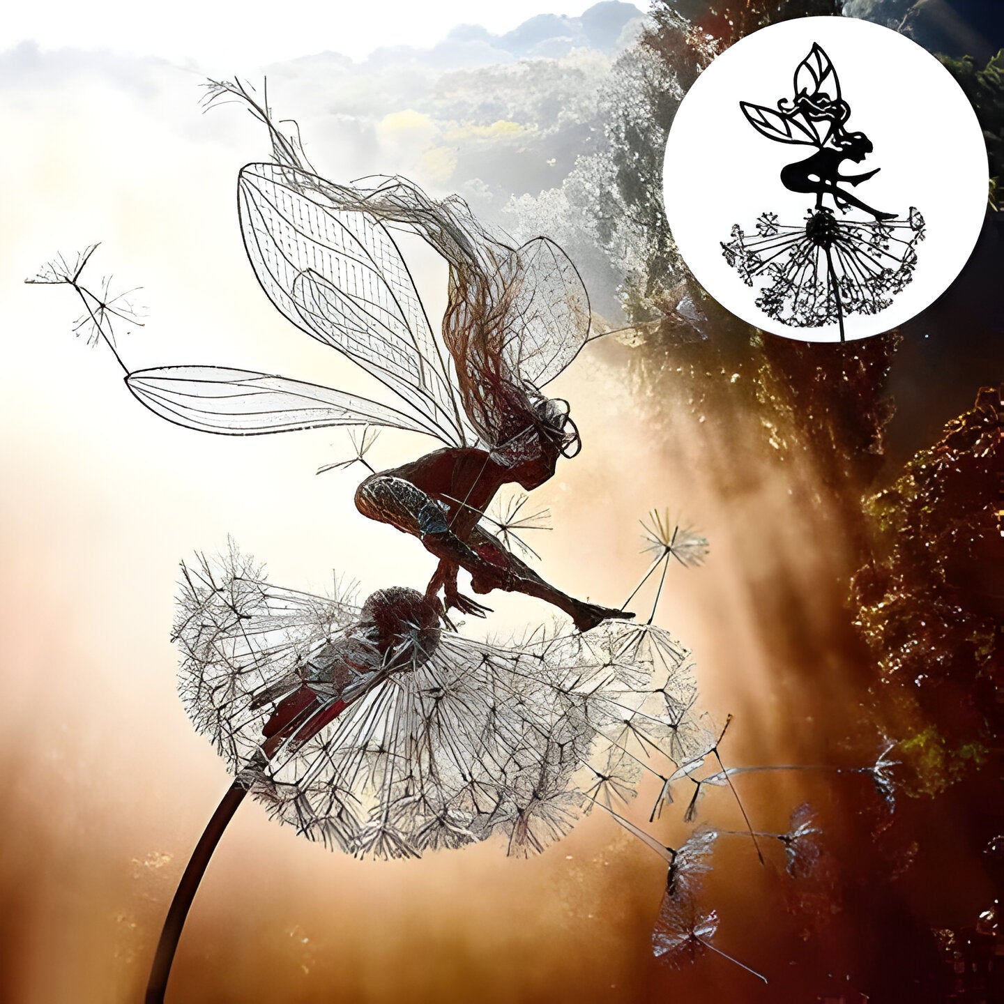 Laser-Cut Steel Fairy Garden Sculptures with Coating