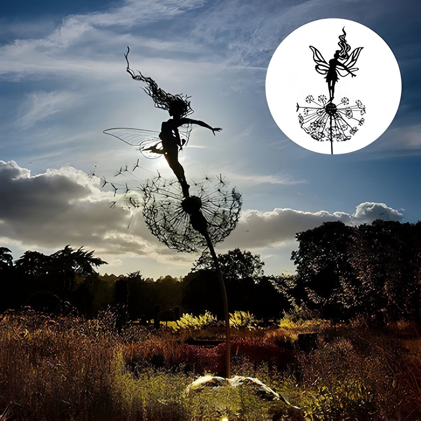 Laser-Cut Steel Fairy Garden Sculptures with Coating
