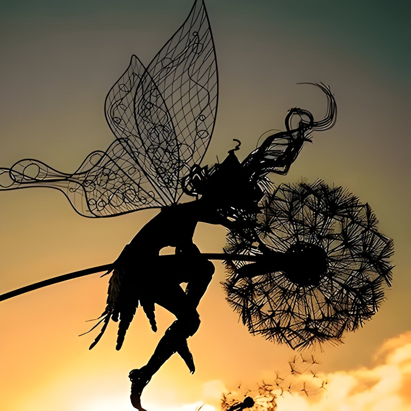 Laser-Cut Steel Fairy Garden Sculptures with Coating