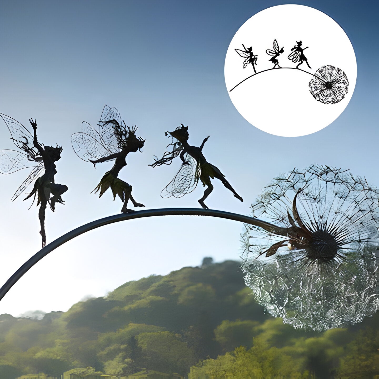 Laser-Cut Steel Fairy Garden Sculptures with Coating