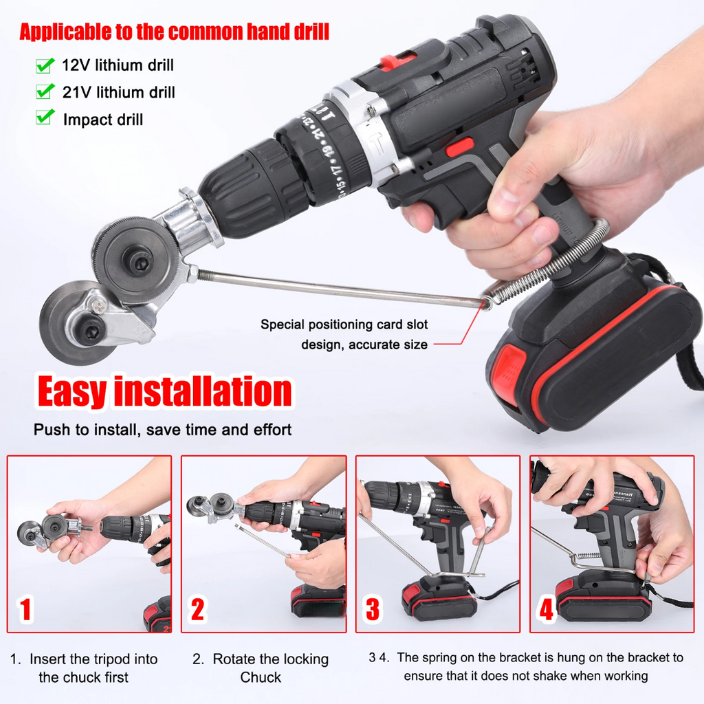 Metal Cutting Adapter Attachment for Electric Drill