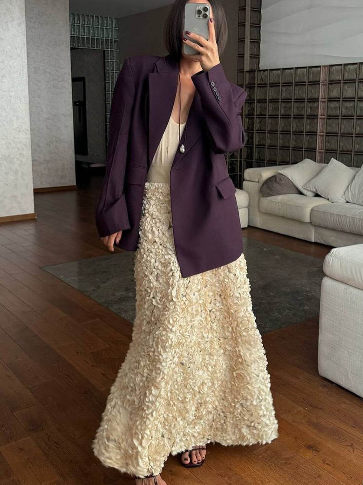 Women’s Elegant Jacquard Maxi Dress – High Waist Romantic Long Dress for Wedding, Party & Vacation