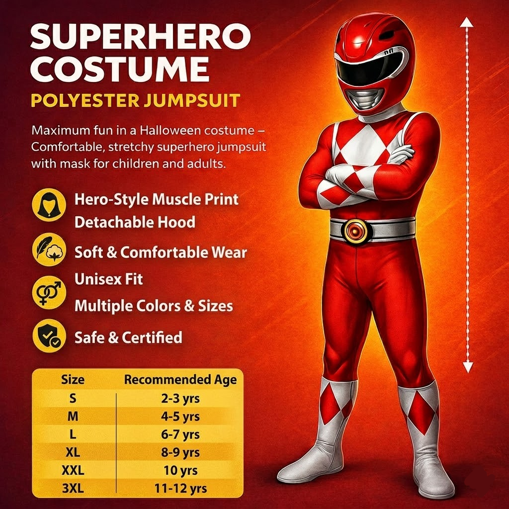 Kids Superhero Jumpsuit Costume with Muscle Print