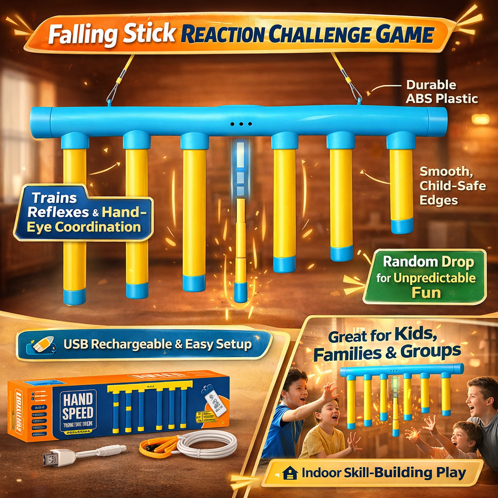 Reaction Trainer Game — Kids Falling Stick Challenge