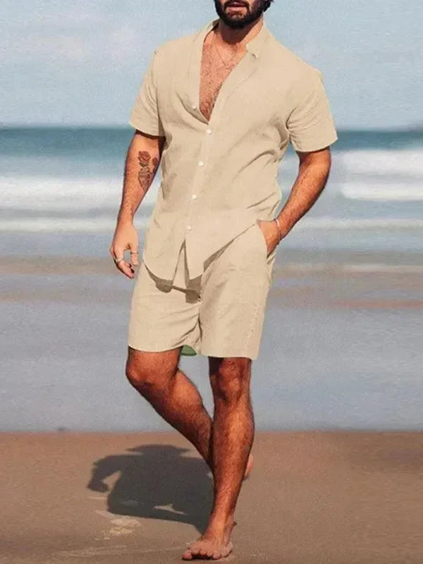 Liam | Stylish Linen Men's Shorts Set for Summer 0