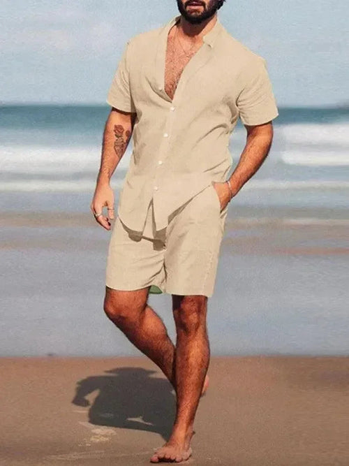 Liam | Stylish Linen Men's Shorts Set for Summer 0