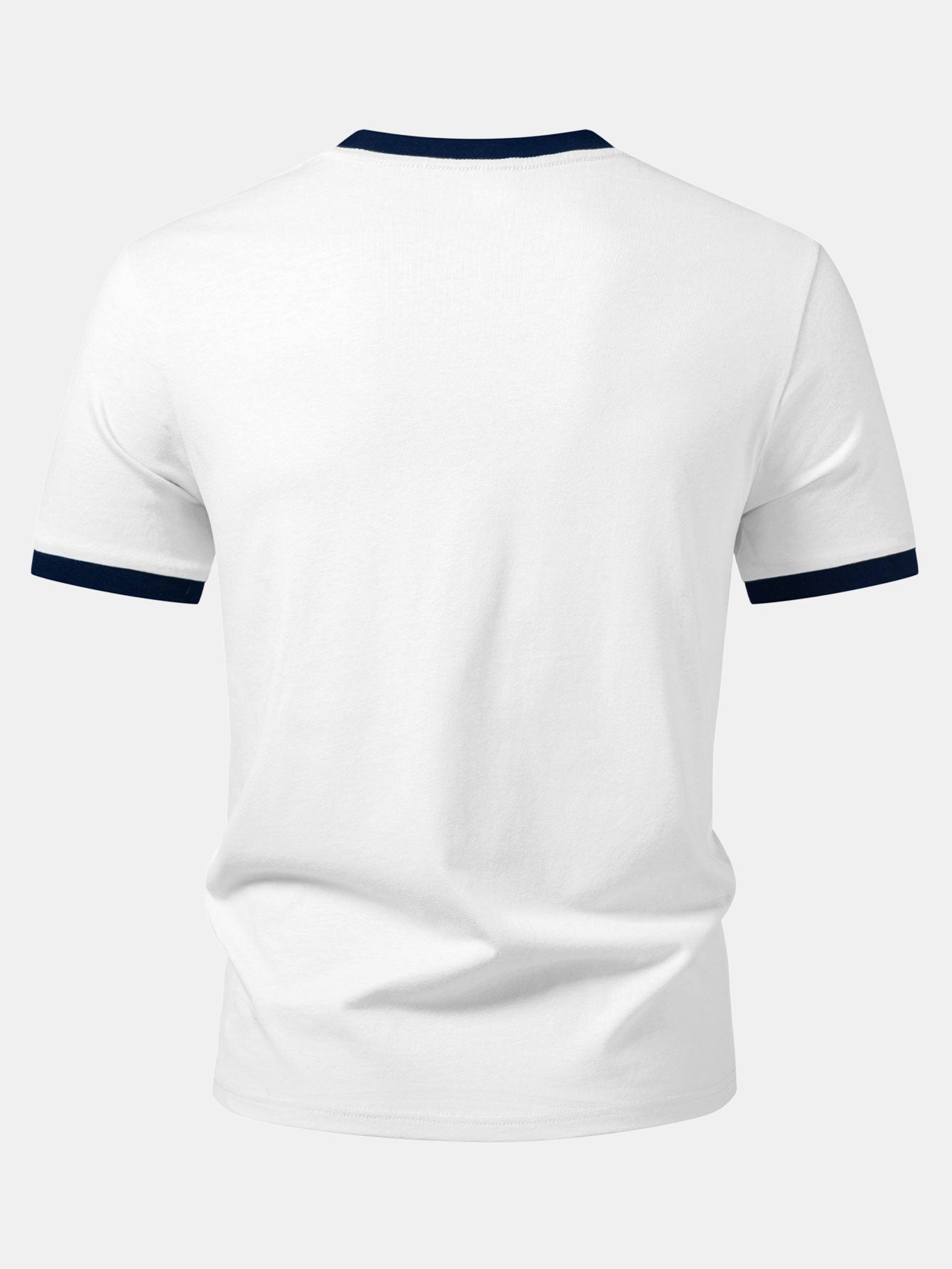 Men’s Crew Neck Cotton T-Shirt with Contrast Trim – Soft Breathable Casual Regular Fit Everyday Essential Tee