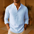 Men’s Long Sleeve Henley Shirt – Casual Button Placket Top, Soft Breathable Relaxed Fit Everyday Essential